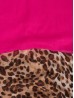 COLOUR BLOCK LEOPARD END LINEN SCARF